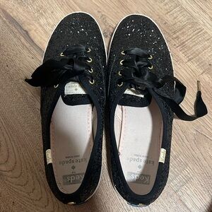 Kate spade limited keds black sparkle shoe!